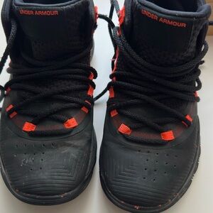 Under Armour Black and Orange High-Top Sneakers
